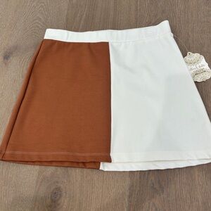 Two-Tone Brown and White Women's Skirt